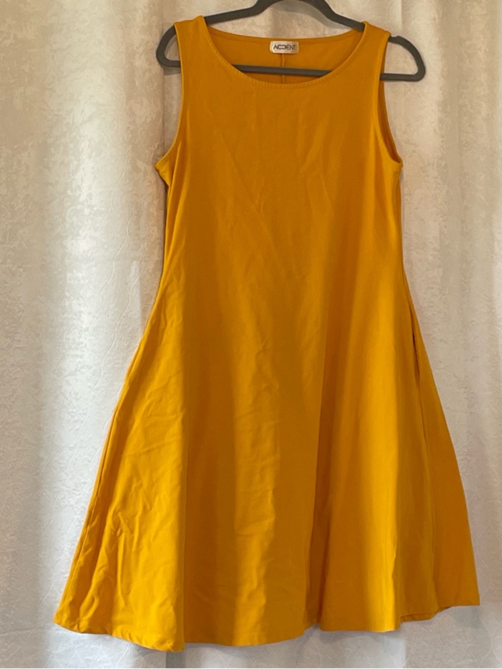 Sleeveless A-Line Dress in
 Yellow